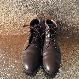 Brown Leather Booties
